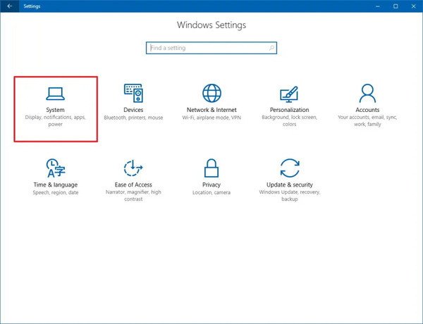 Chọn System (Hệ thống) để thực hiện cài đặt gập màn hình laptop không tắt máy Win 11