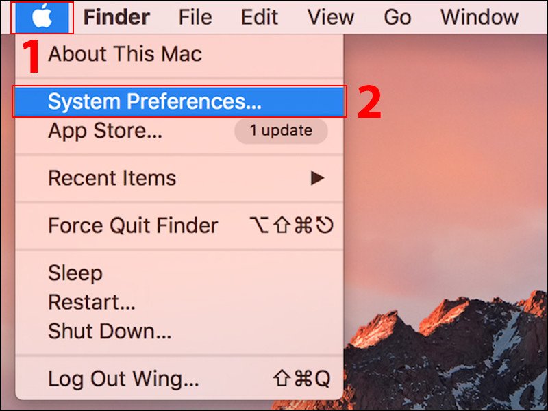 Chọn System Preferences để cấu hình iCloud trên Mac