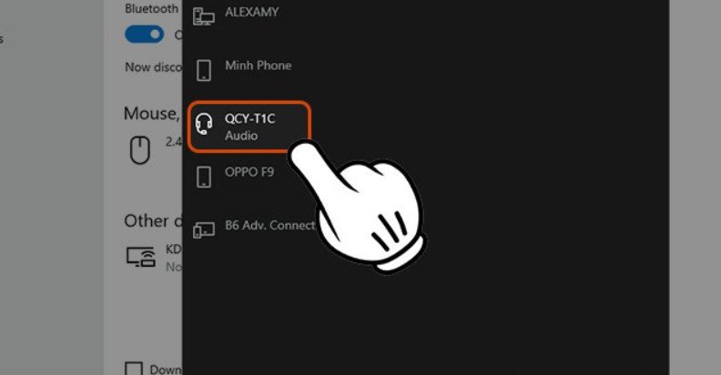 Chọn tai nghe để kết nối trên Windows 11