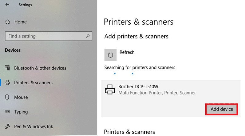 Chọn tên máy in để hoàn tất quá trình kết nối laptop với máy in có dây