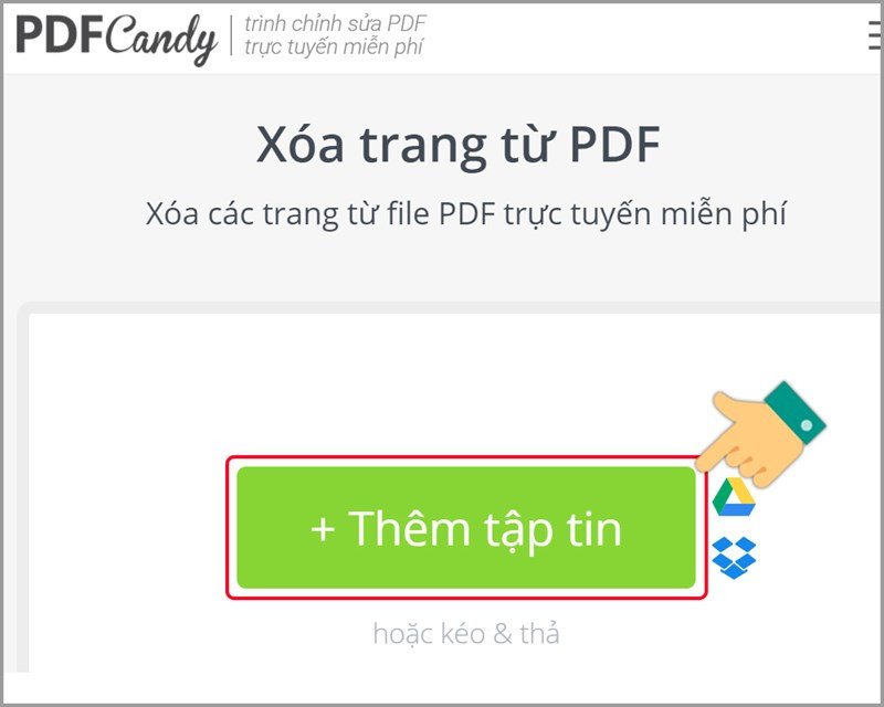 Chọn tệp PDF trên PDFcandy