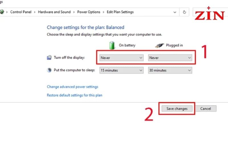 Chọn thời gian tắt màn hình tự động