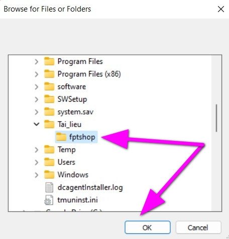 Chọn thư mục cần xóa bằng Unlocker trên laptop