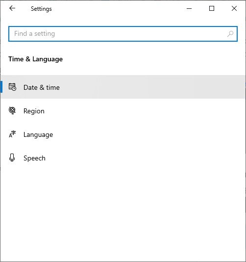 Chọn Time &amp; Language và Date &amp; Time trong Settings để điều chỉnh thời gian hệ thống trên laptop HP.