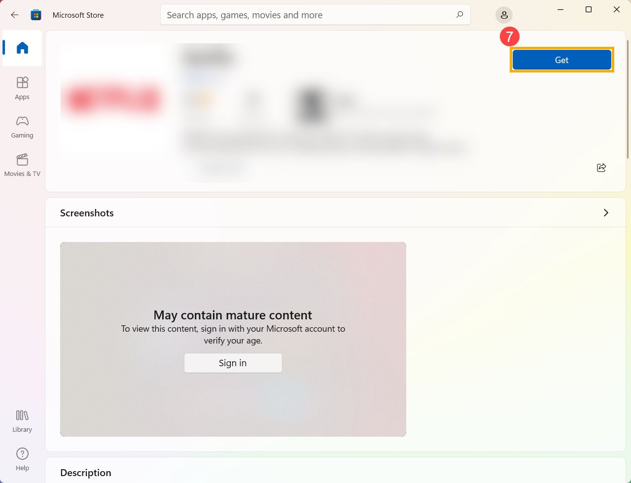 Chọn ứng dụng và nút Nhận để tải xuống cho laptop ASUS