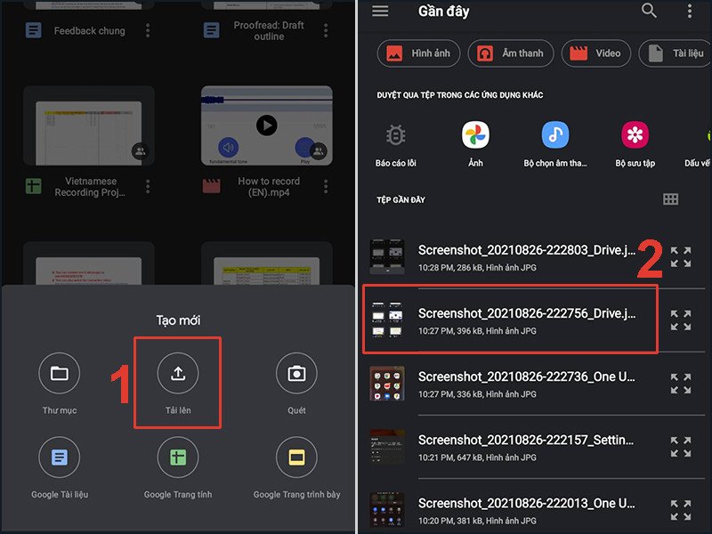 Chọn video từ thư viện để tải lên dịch vụ lưu trữ đám mây