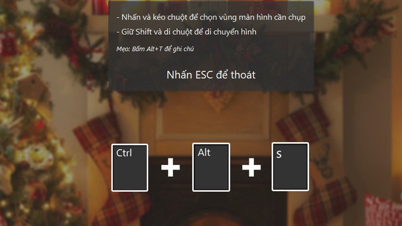 Chọn vùng chụp màn hình máy tính Win 7 với Ctrl + Alt + S