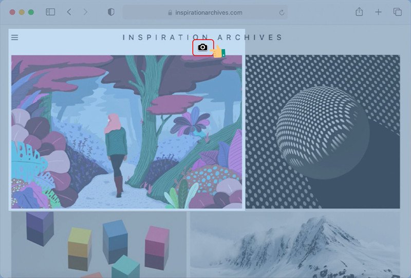 Chụp cửa sổ ứng dụng trên MacBook với biểu tượng máy ảnh