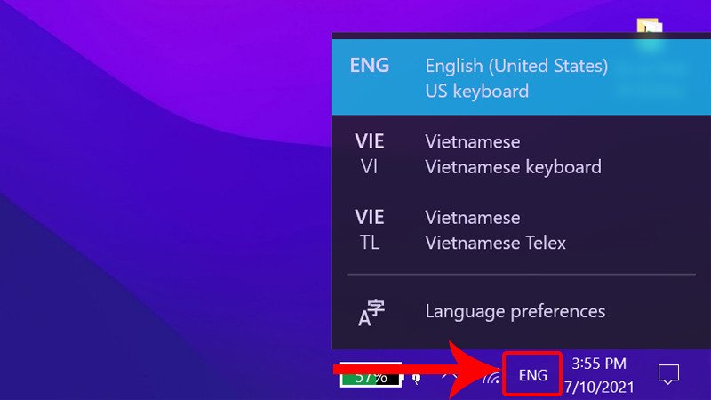 Chuyển đổi ngôn ngữ bàn phím qua thanh Taskbar