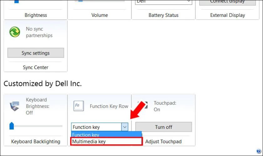 Chuyển Function Key Row sang Multimedia Key trong Mobility Center