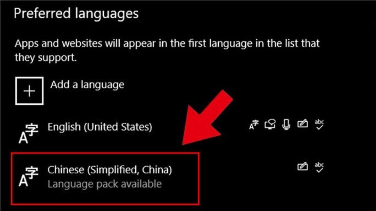 Chuyển ngôn ngữ laptop sang tiếng Trung