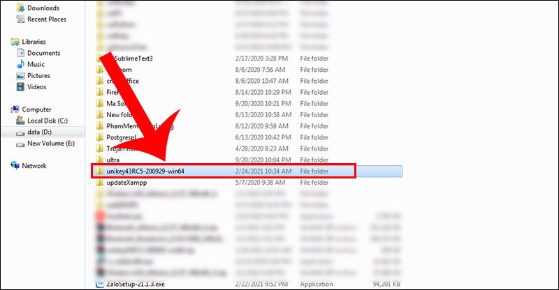 Click chọn file vừa giải nén