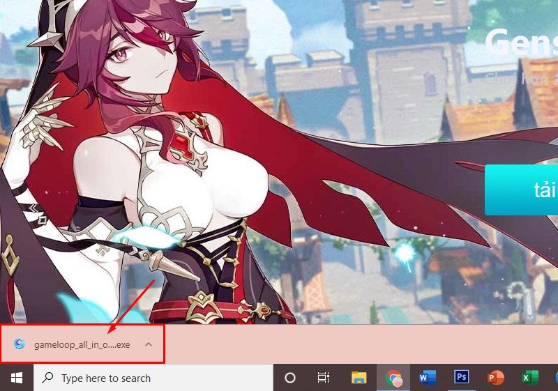 Click chuột vào file vừa tải