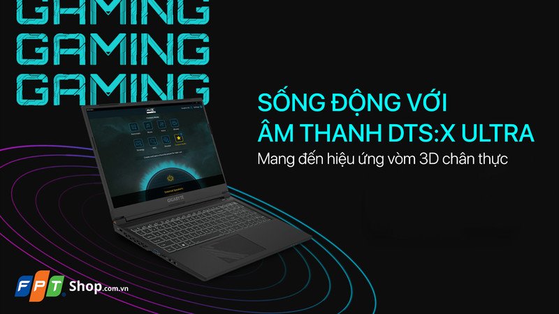 Công nghệ âm thanh DTS:X Ultra trên Gigabyte G5 KF5-53VN353SH