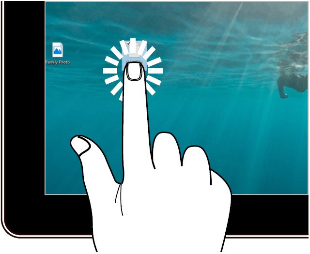 Cử chỉ chạm hoặc chạm đúp trên màn hình cảm ứng laptop để chọn và mở ứng dụng