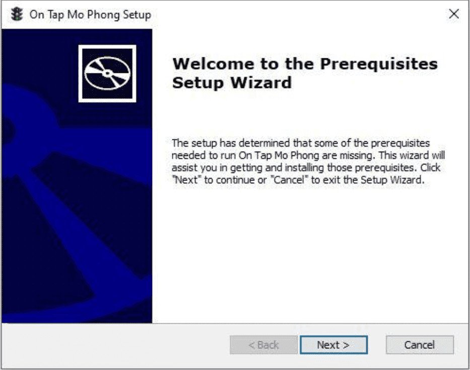 Cửa sổ cài đặt phụ thuộc đầu tiên với nút Next được tô sáng, hiển thị tên phần mềm PHẦN MỀM 120 TÌNH HUỐNG MÔ PHỎNG GIAO THÔNG