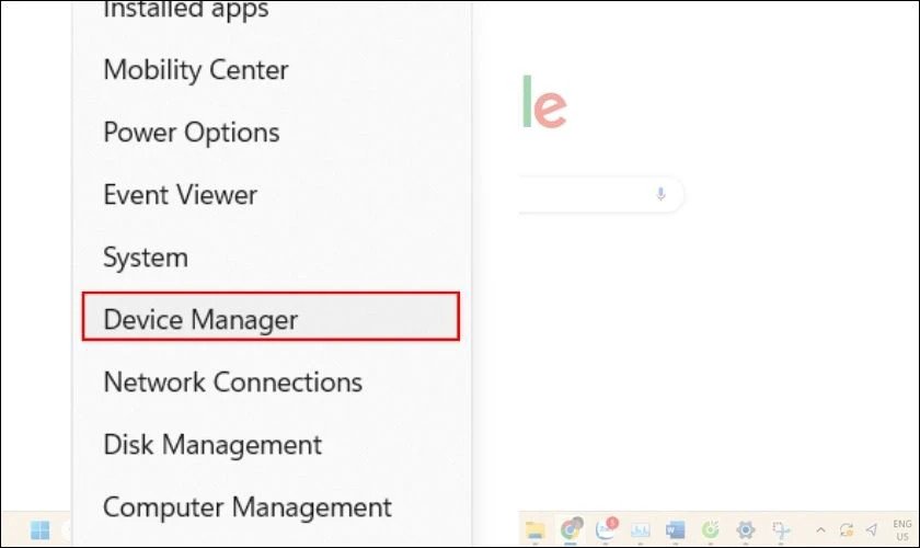 Cửa sổ Device Manager để quản lý các thiết bị phần cứng