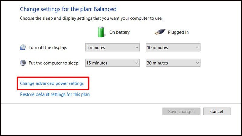 Cửa sổ Edit Power Plan để tùy chỉnh làm mát hệ thống Win 11