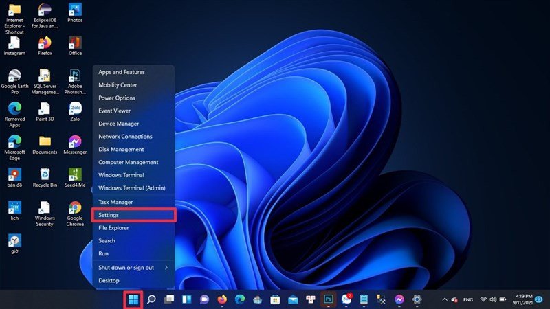 Cửa sổ Settings của Windows 11 mở ra để quản lý ứng dụng