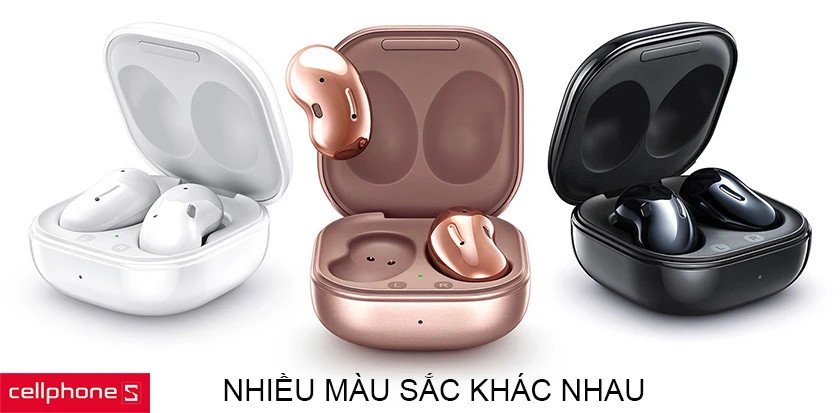 Đa dạng màu sắc của tai nghe Samsung Buds Live gồm đen, trắng và đồng