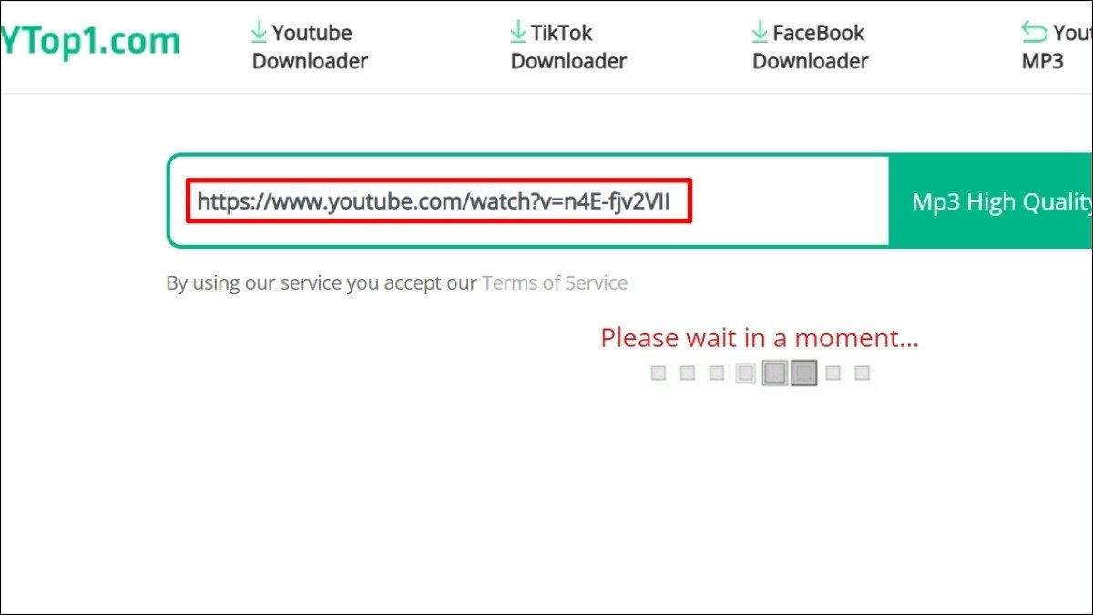 Dán link video YouTube để tải nhạc MP3 về laptop