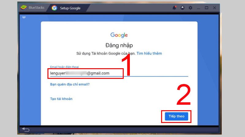 Đăng nhập tài khoản Google Play trên trình giả lập laptop