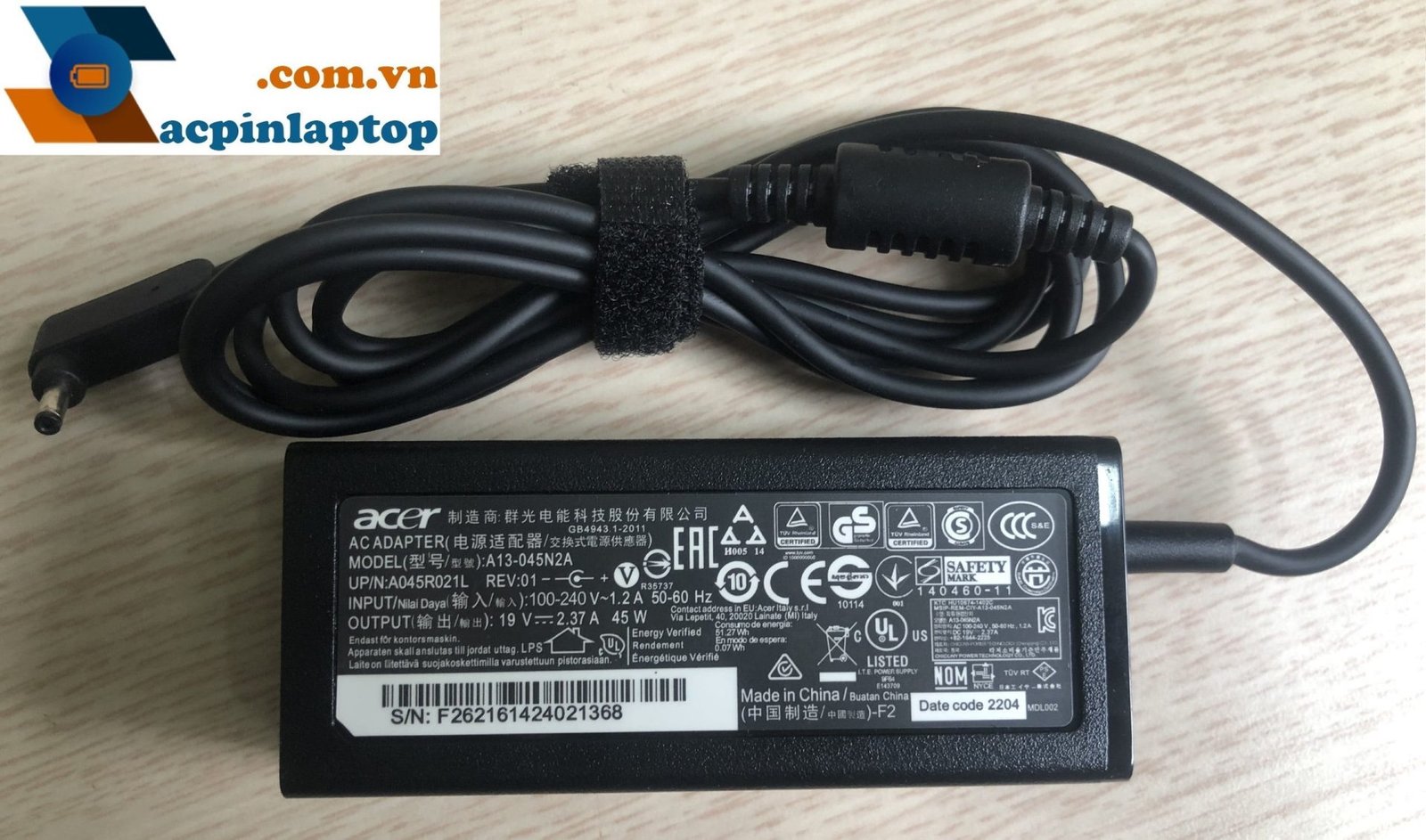 Đánh giá sạc laptop Acer Aspire 3 A315 chân kim nhỏ