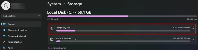 Danh sách các file tạm thời trên Windows 11 có thể xóa để giải phóng dung lượng