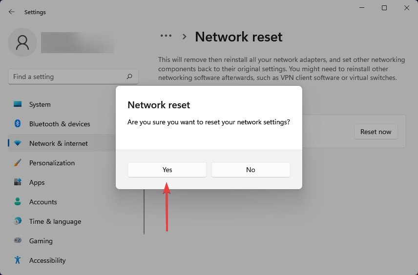 Đặt lại cài đặt mạng