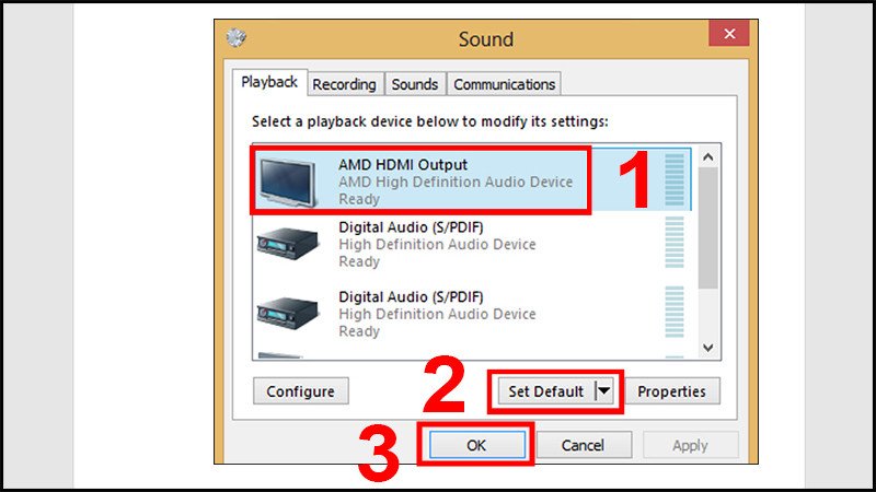 Đặt loa laptop Asus làm thiết bị âm thanh mặc định