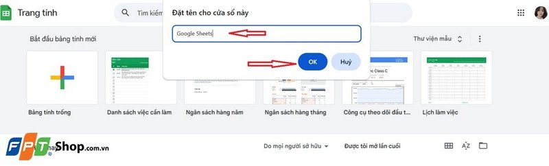 Đặt tên ứng dụng khi tải trang tính Google Sheets về laptop