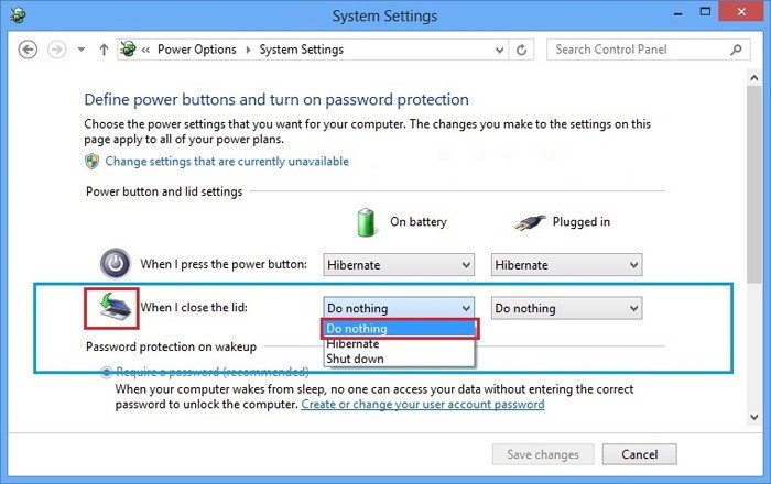 Điều chỉnh cài đặt khi gấp màn hình laptop HP