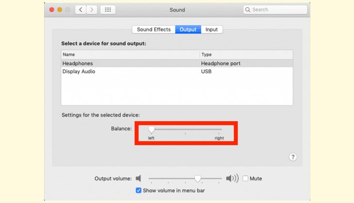 Điều chỉnh cân bằng âm thanh trên Macbook