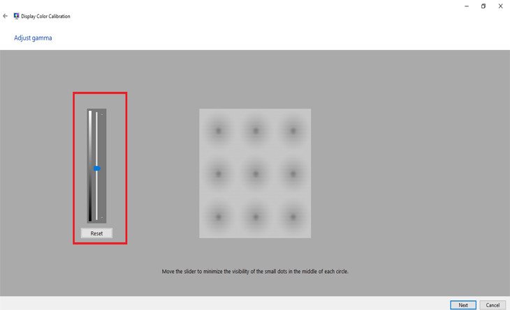 Điều chỉnh Gamma màn hình laptop