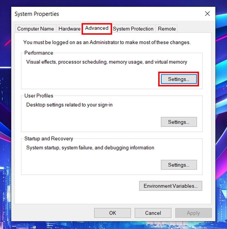 Điều chỉnh hiệu suất giúp laptop đỡ lag