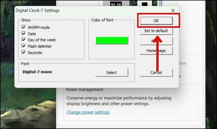 Điều chỉnh màu sắc và phông chữ cho màn hình chờ đồng hồ trên laptop