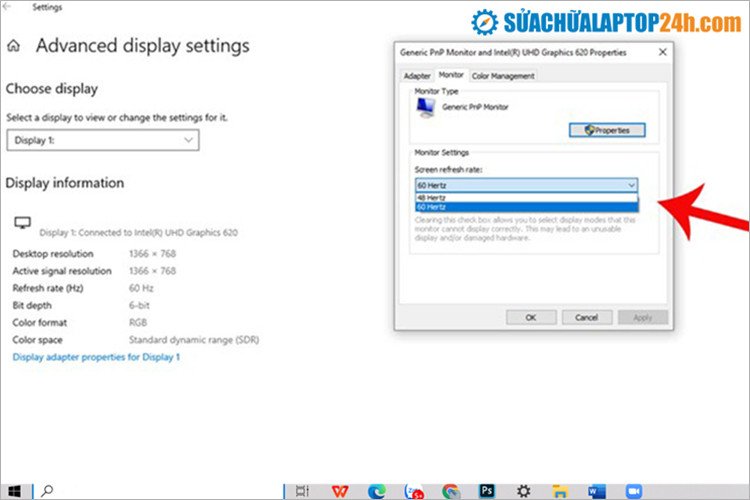 Điều chỉnh tần số quét màn hình để tối ưu trải nghiệm