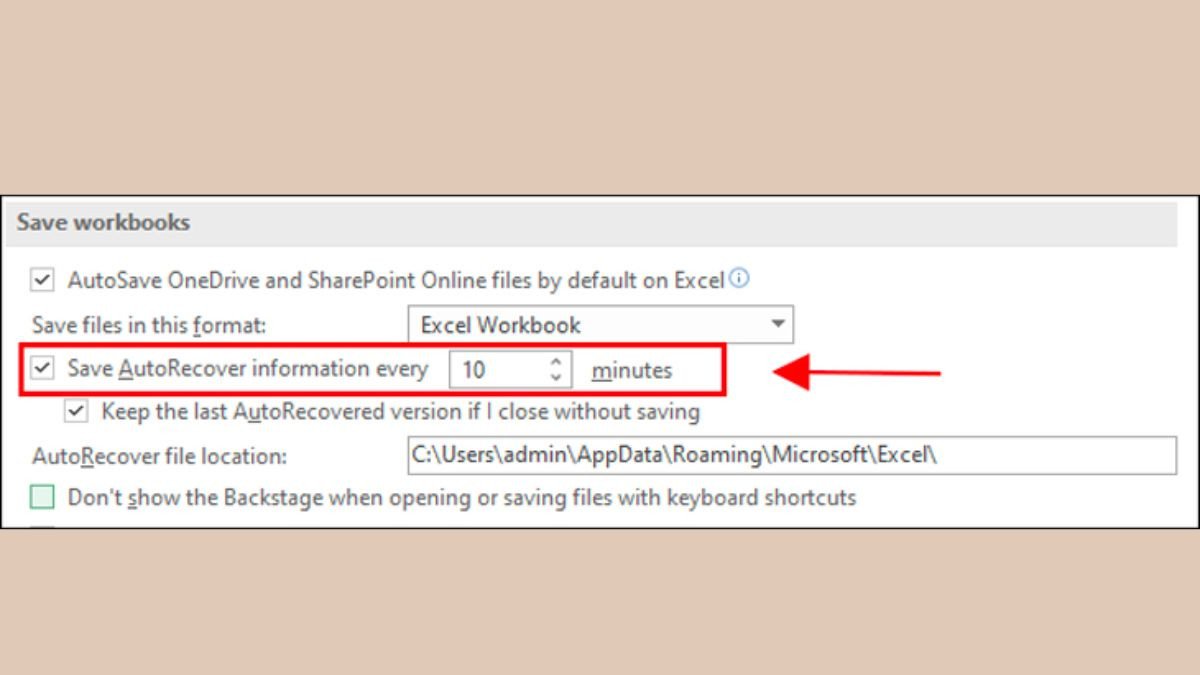 Điều chỉnh tần suất lưu tự động trong Excel