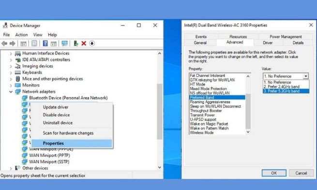 Điều chỉnh vùng (Region) của card WiFi