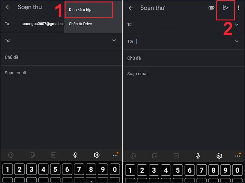 Đính kèm video vào email và gửi cho chính mình để tải lên laptop