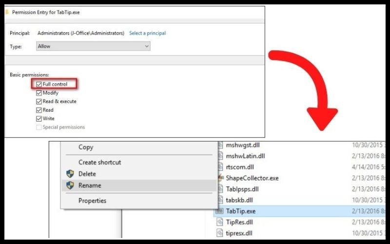 Đổi tên file TabTib.exe để khóa chuột cảm ứng laptop HP vĩnh viễn
