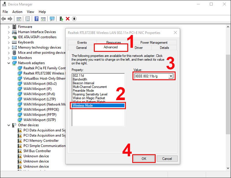 Driver WiFi gặp lỗi hoặc thiếu