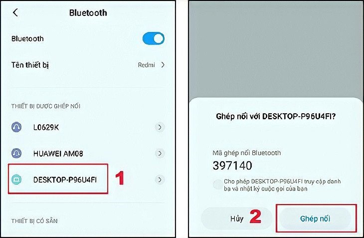 Ghép nối thành công máy tính với điện thoại qua Bluetooth
