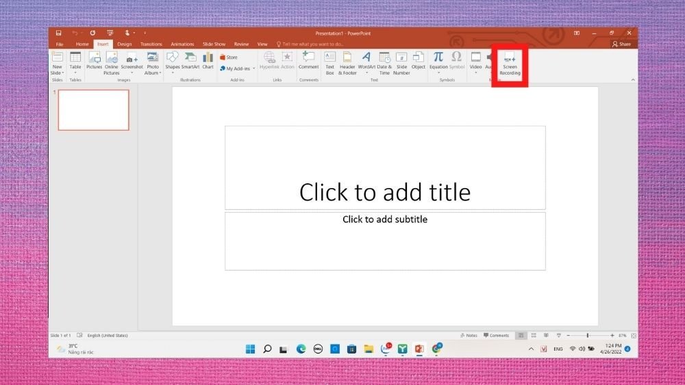Ghi màn hình bằng PowerPoint