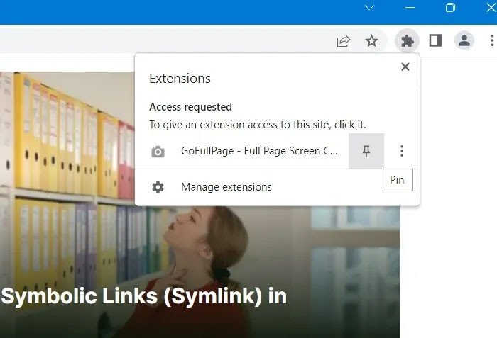 Ghim tiện ích mở rộng GoFullPage trên Chrome để dễ dàng chụp màn hình dài
