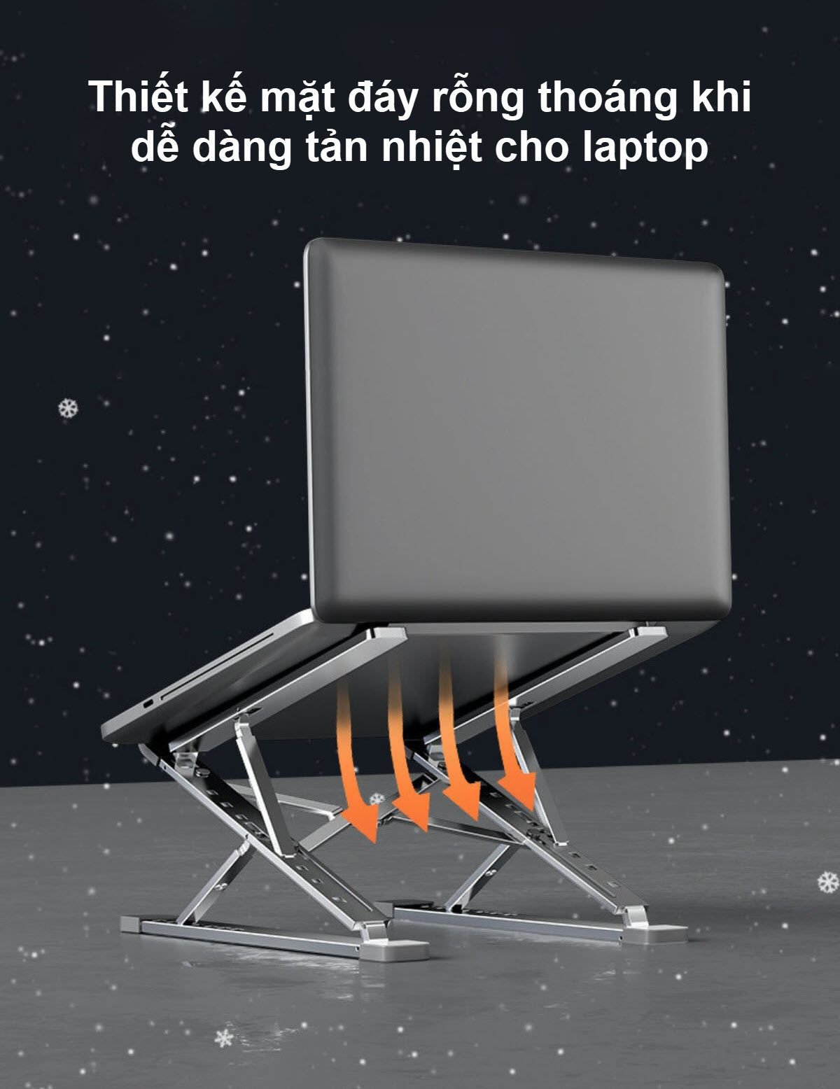 Giá nâng laptop 2 tầng với thiết kế mặt đáy thoáng khí