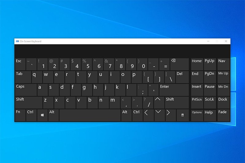 Giao diện bàn phím ảo trên máy tính Windows để nhập ký tự a còng