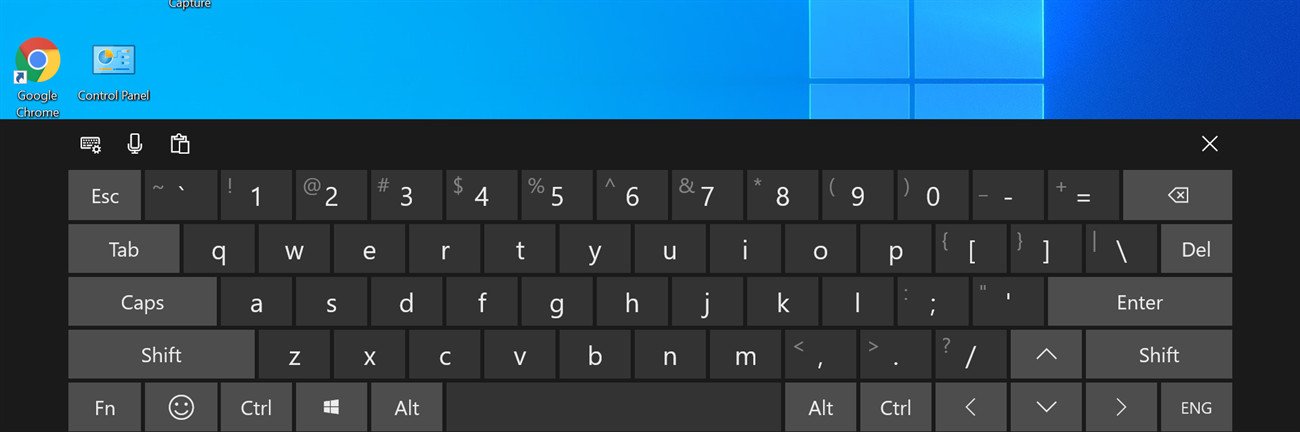 Giao diện bàn phím ảo xuất hiện trên màn hình laptop sau khi được kích hoạt