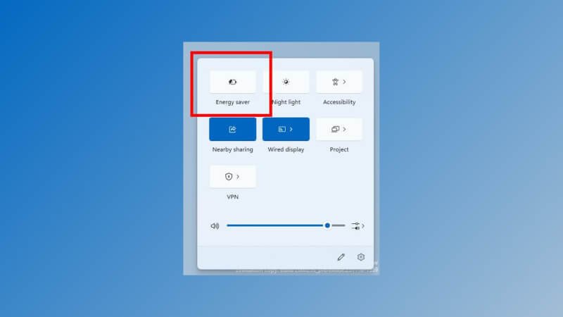 Giao diện bật chế độ tiết kiệm năng lượng trên Windows 11