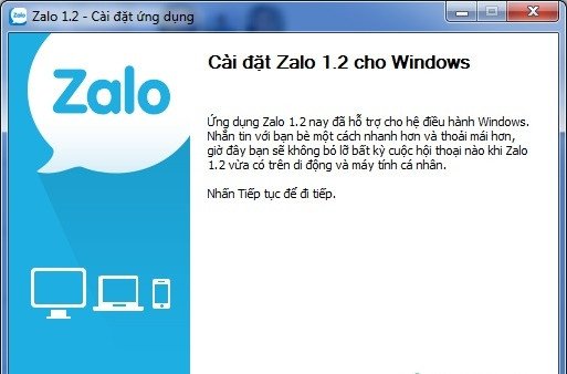 Giao diện bắt đầu cài đặt phần mềm Zalo trên máy tính chạy Windows 10, hướng dẫn tải Zalo về laptop Win 10.